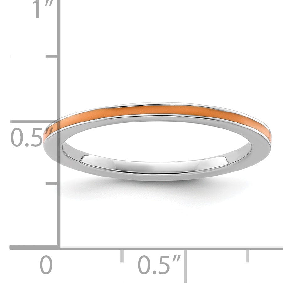 Stackable Expressions Ring Sterling Silver Orange Enameled 1.5MM Ring