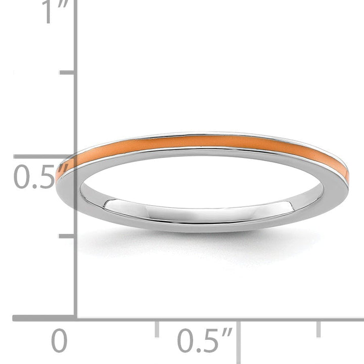 Stackable Expressions Ring Sterling Silver Orange Enameled 1.5MM Ring