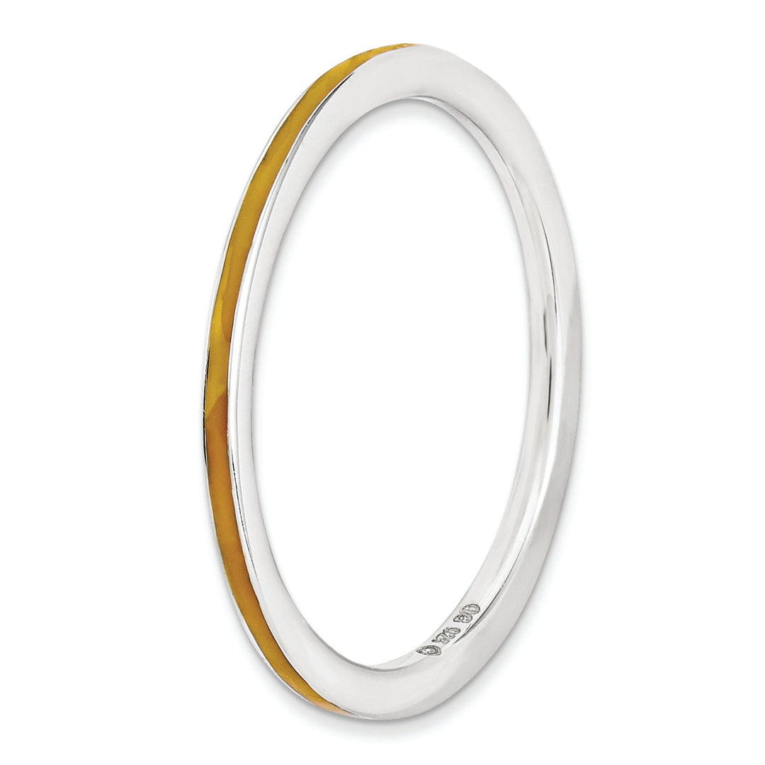 Stackable Expressions Ring Sterling Silver Orange Enameled 1.5MM Ring