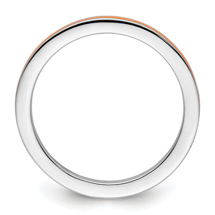 Stackable Expressions Ring Sterling Silver Orange Enameled 1.5MM Ring