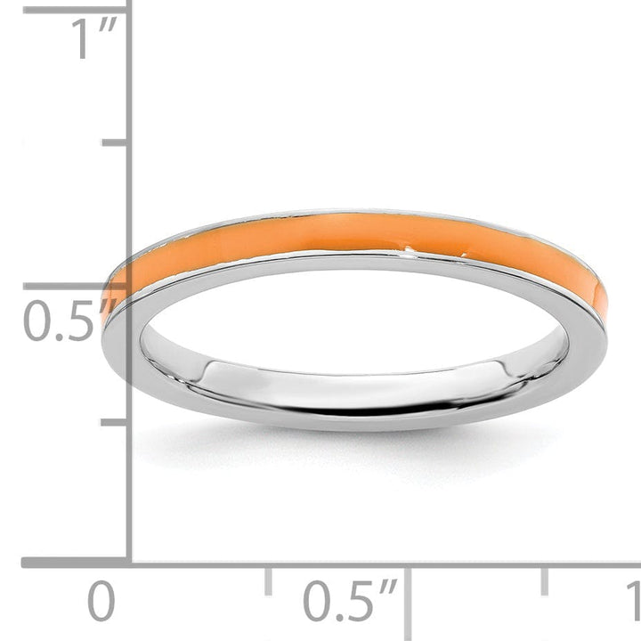 Stackable Expressions Ring Sterling Silver Orange Enameled 2.25MM Ring