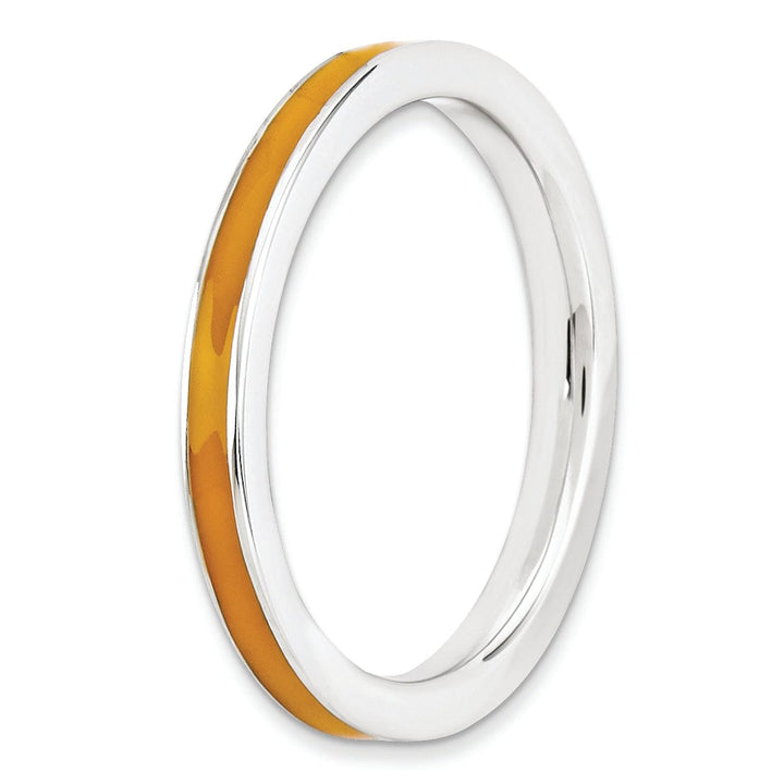 Stackable Expressions Ring Sterling Silver Orange Enameled 2.25MM Ring
