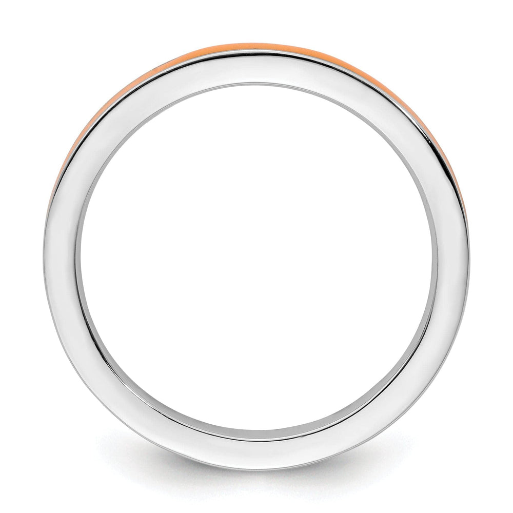 Stackable Expressions Ring Sterling Silver Orange Enameled 2.25MM Ring