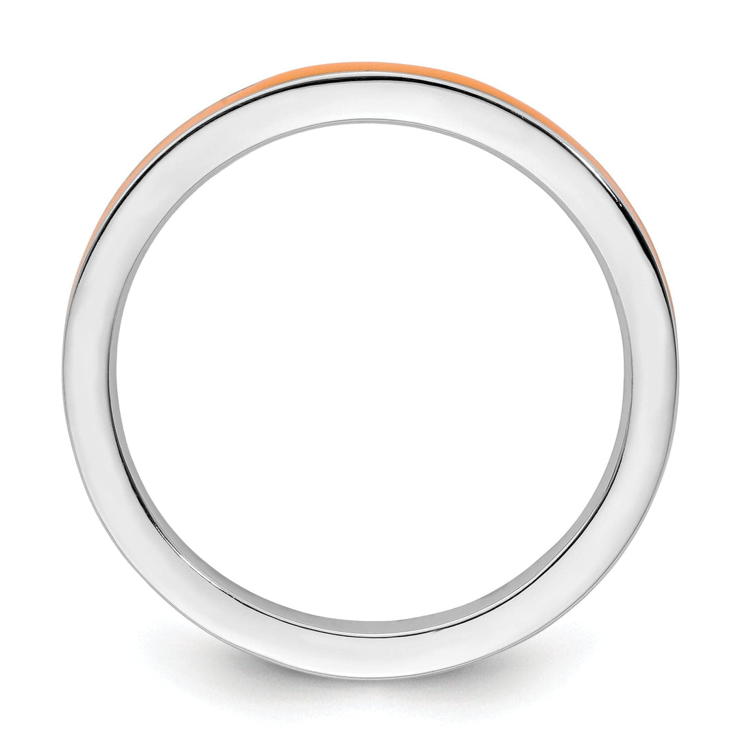 Stackable Expressions Ring Sterling Silver Orange Enameled 2.25MM Ring
