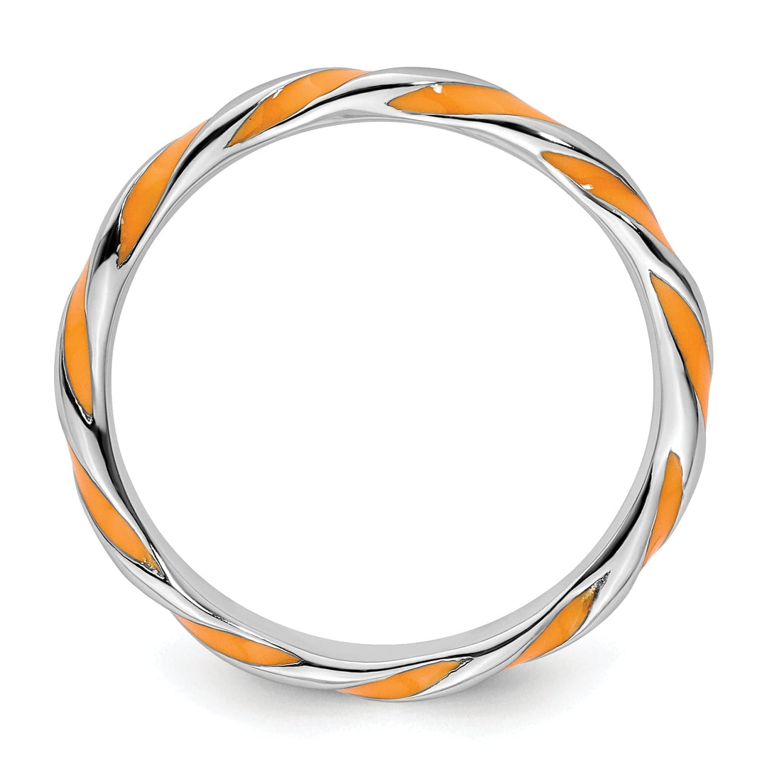 Stackable Expressions Ring Sterling Silver Orange Enameled Stackable Ring