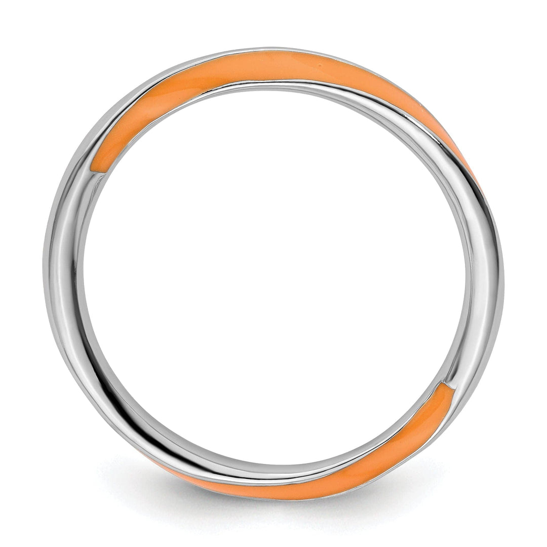 Stackable Expressions Ring Sterling Silver Orange Enameled Stackable Ring