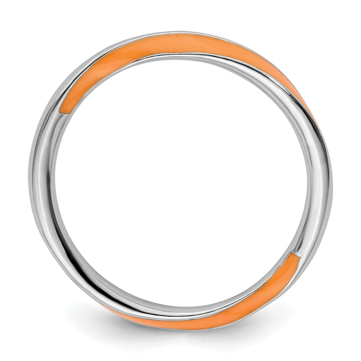 Stackable Expressions Ring Sterling Silver Orange Enameled Stackable Ring