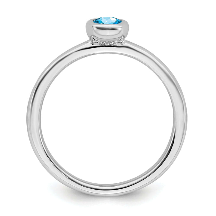 Stackable Expressions Ring Sterling Silver Oval Blue Topaz Ring