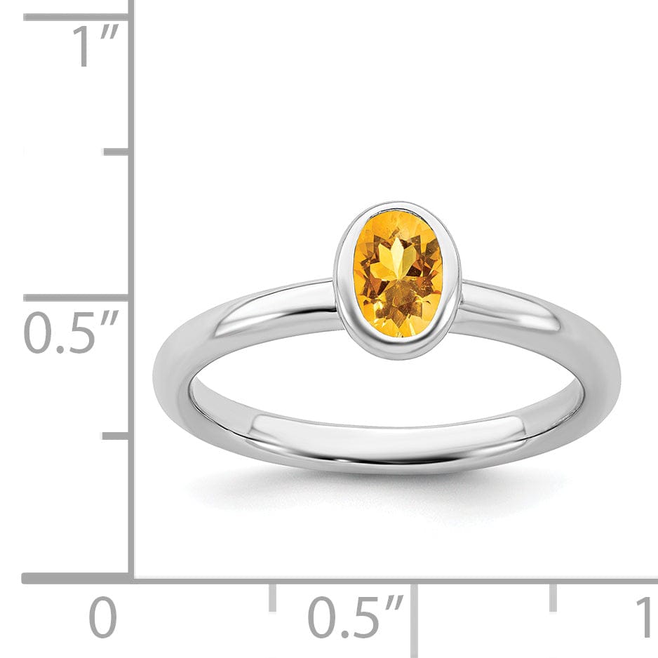 Stackable Expressions Ring Sterling Silver Oval Citrine Ring
