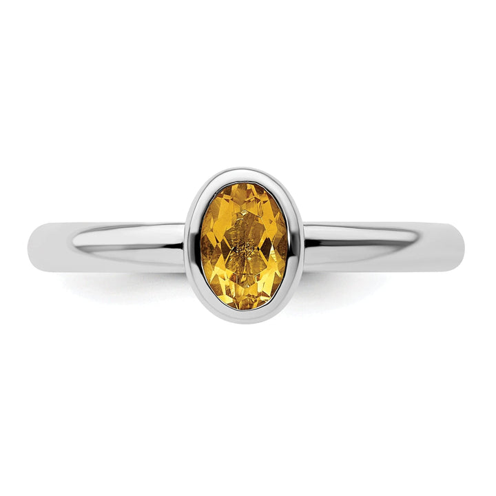 Stackable Expressions Ring Sterling Silver Oval Citrine Ring