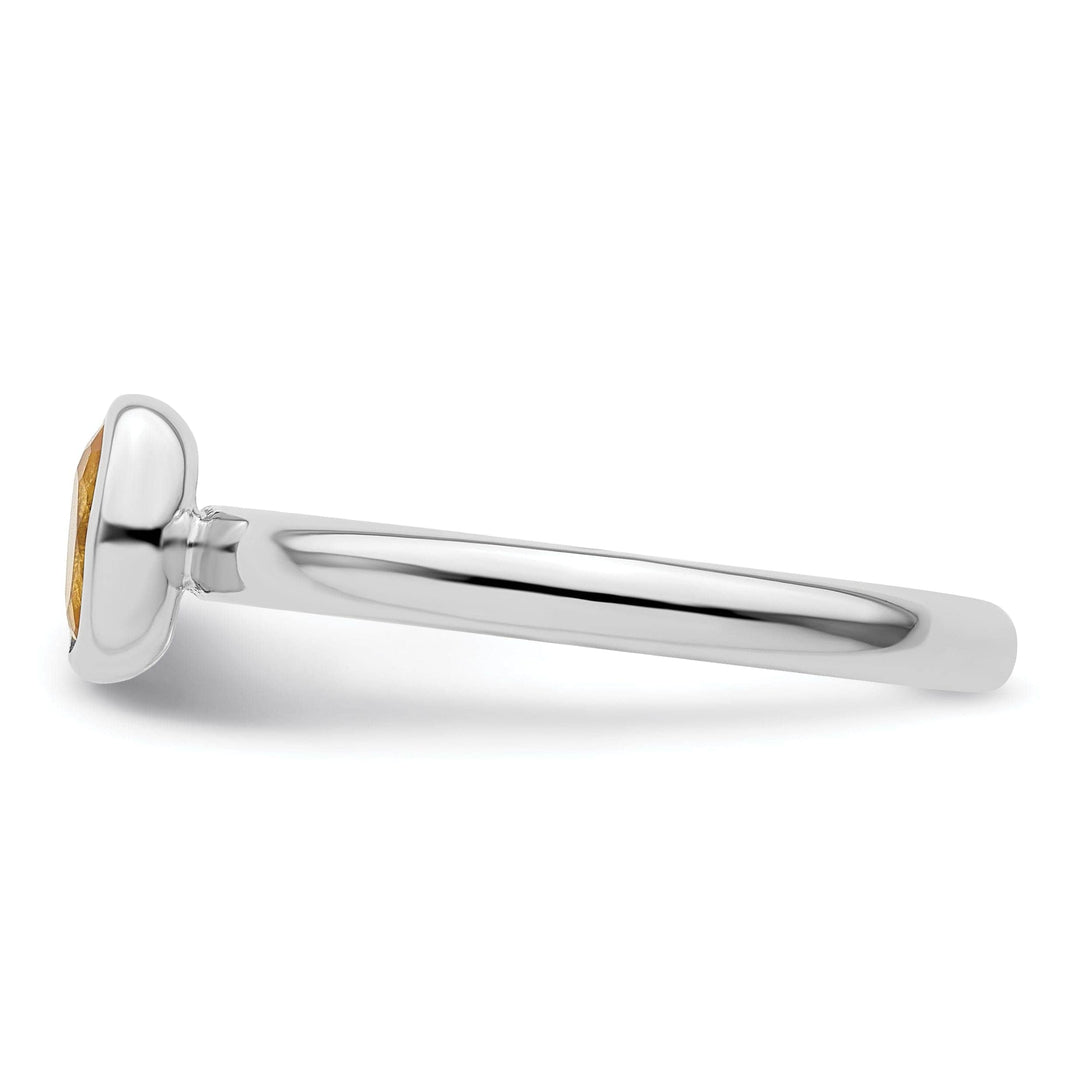 Stackable Expressions Ring Sterling Silver Oval Citrine Ring