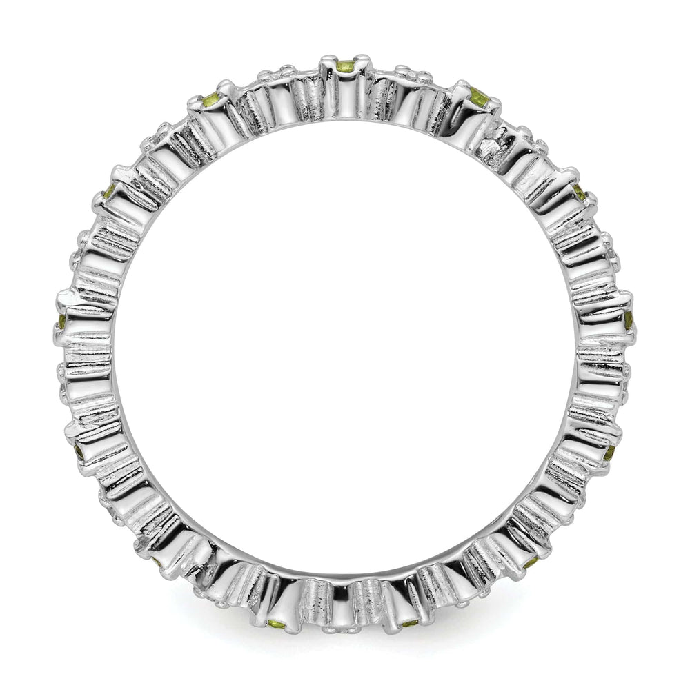 Stackable Expressions Ring Sterling Silver Peridot Diamond Ring