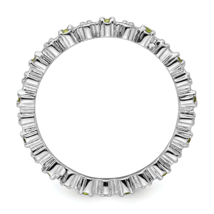 Stackable Expressions Ring Sterling Silver Peridot Diamond Ring