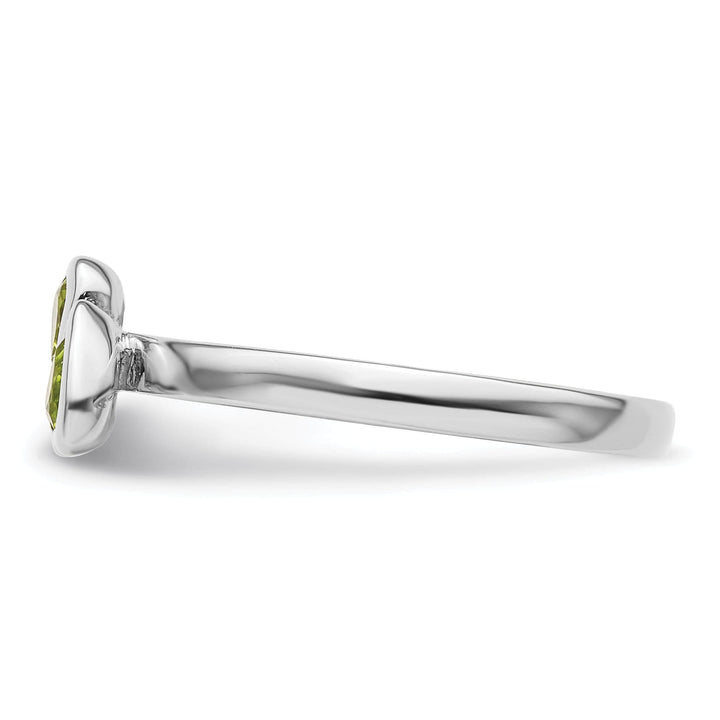 Stackable Expressions Ring Sterling Silver Peridot Double Heart Ring