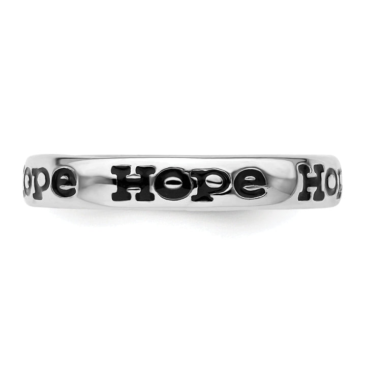 Stackable Expressions Ring Sterling Silver Polished Enameled Hope Ring