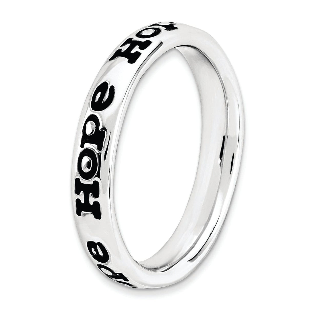 Stackable Expressions Ring Sterling Silver Polished Enameled Hope Ring