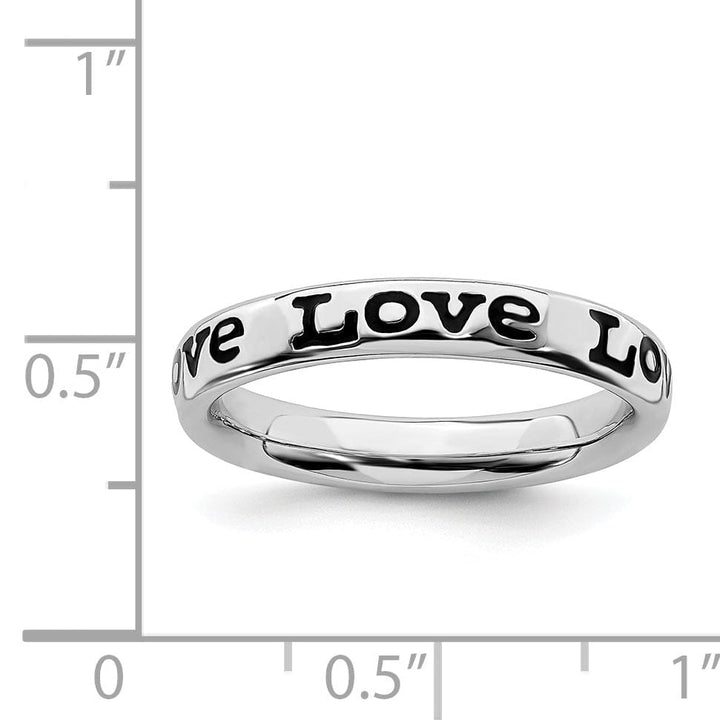Stackable Expressions Ring Sterling Silver Polished Enameled Love Ring
