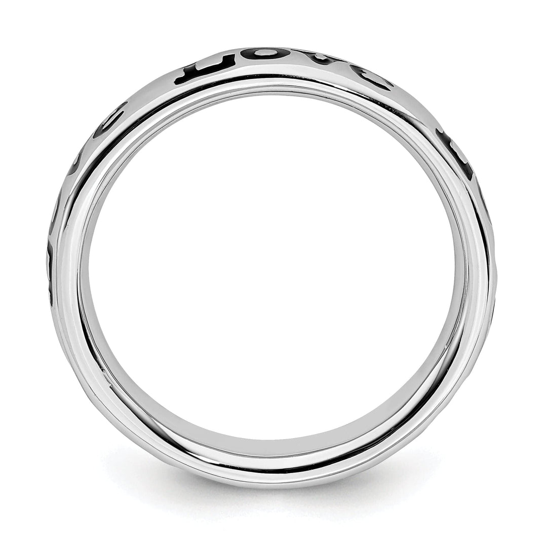Stackable Expressions Ring Sterling Silver Polished Enameled Love Ring