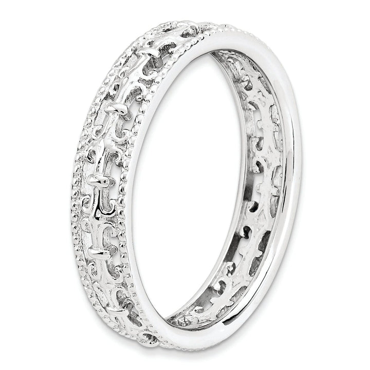 Stackable Expressions Ring Sterling Silver Polished Fleur De Lis Ring