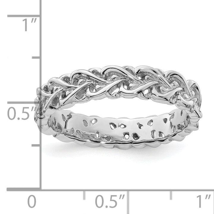 Stackable Expressions Ring Sterling Silver Polished Intertwined Heart Ring