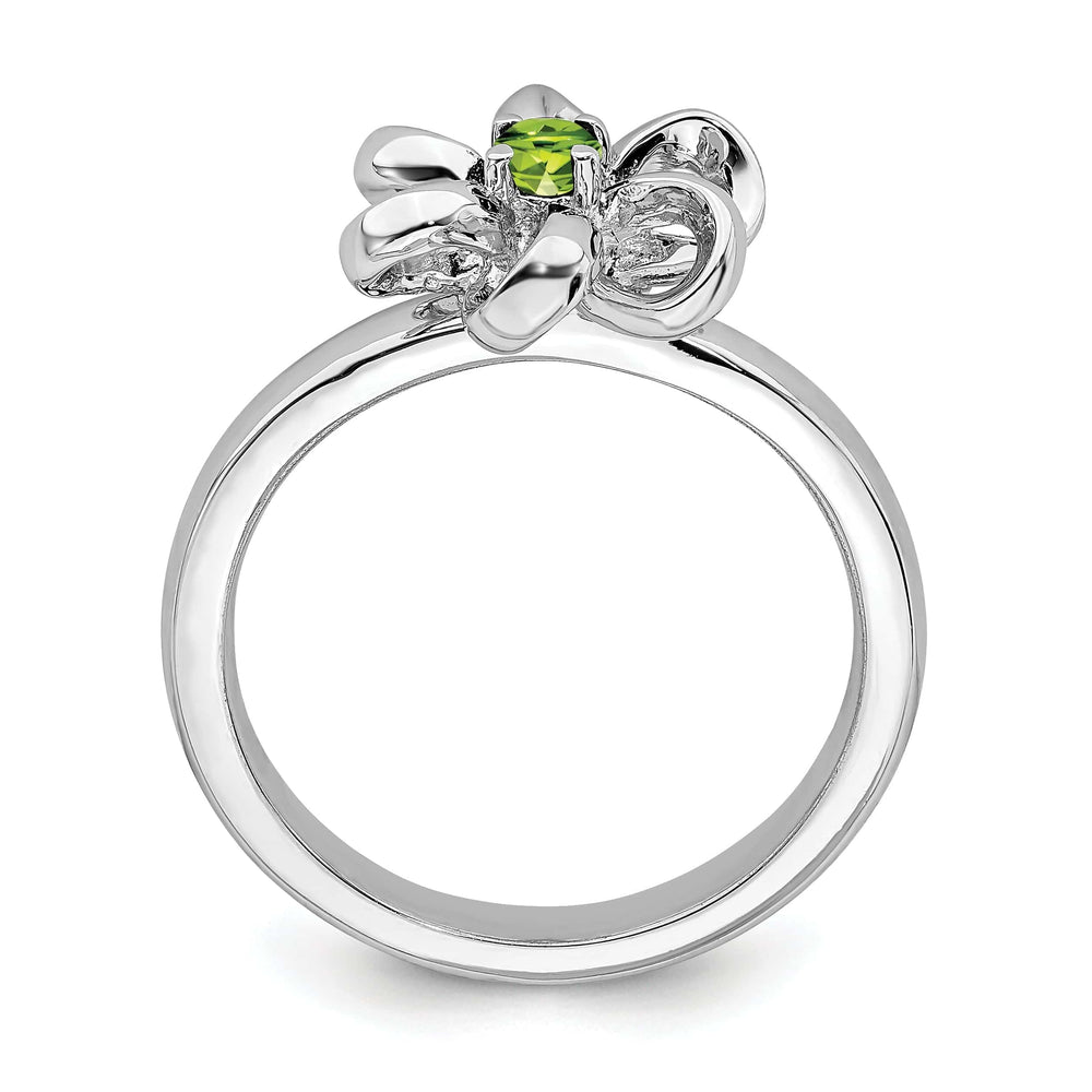 Stackable Expressions Ring Sterling Silver Polished Peridot Flower Ring