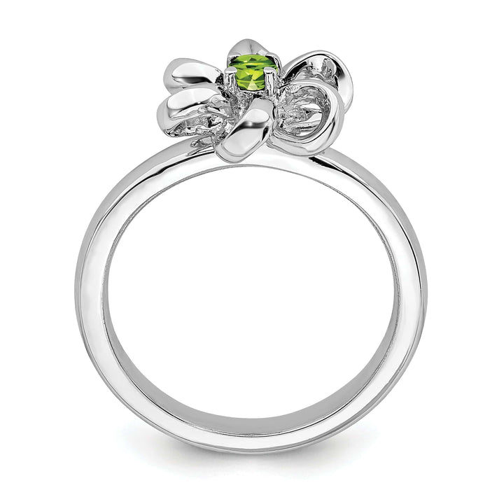 Stackable Expressions Ring Sterling Silver Polished Peridot Flower Ring