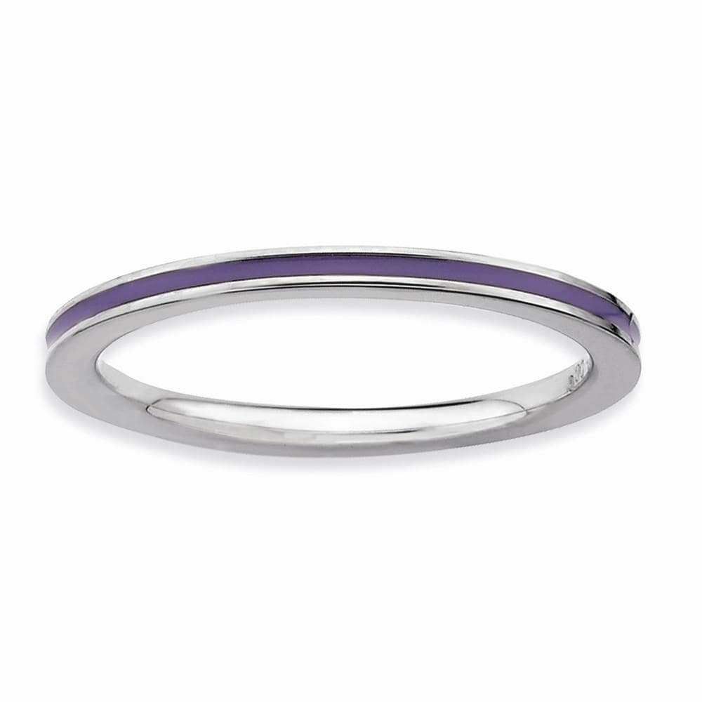 Stackable Expressions Ring Sterling Silver Purple Enameled 1.5MM Ring