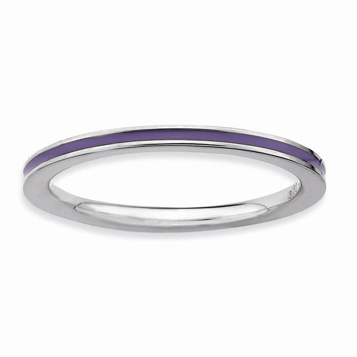 Stackable Expressions Ring Sterling Silver Purple Enameled 1.5MM Ring