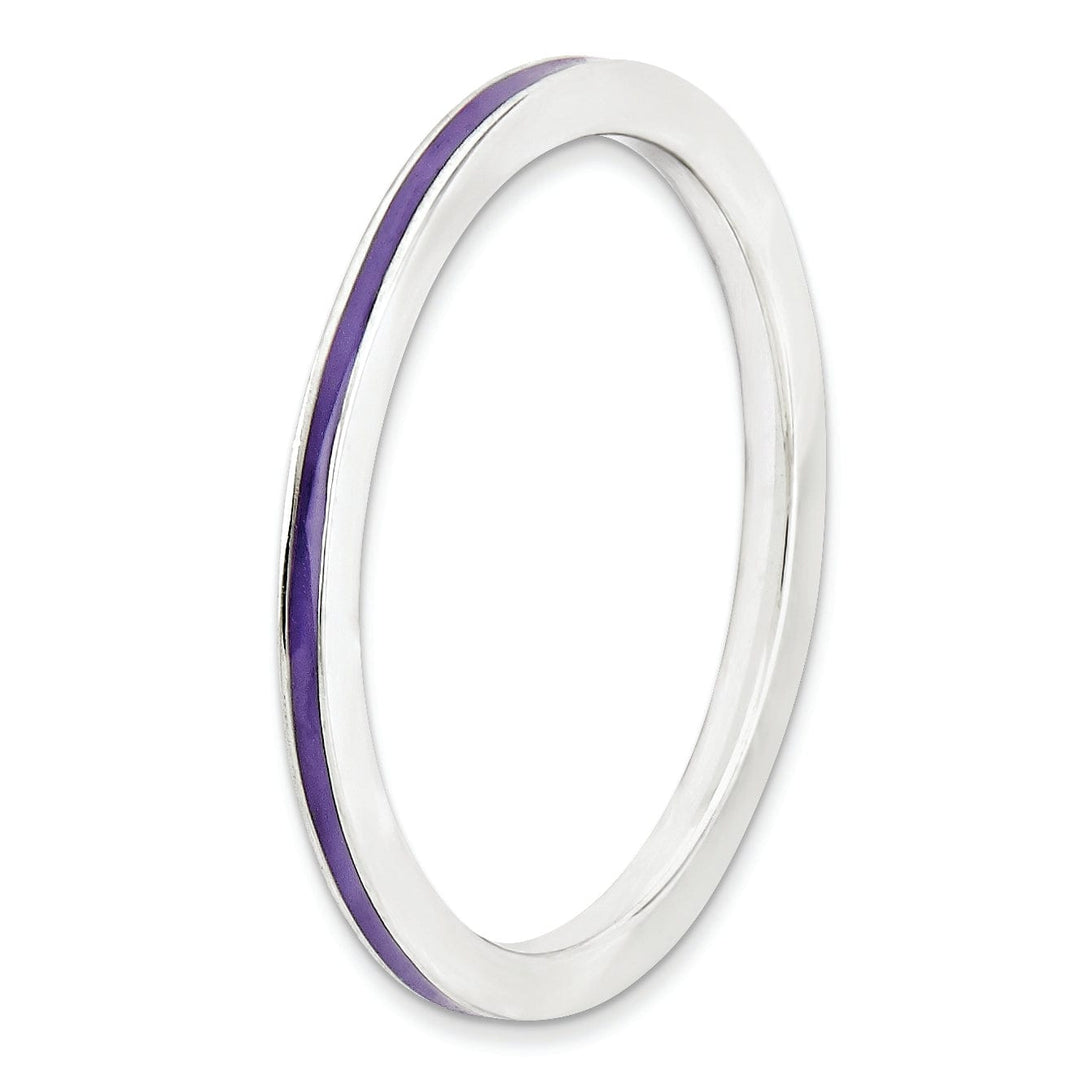 Stackable Expressions Ring Sterling Silver Purple Enameled 1.5MM Ring