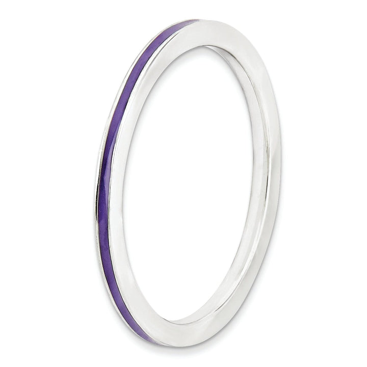 Stackable Expressions Ring Sterling Silver Purple Enameled 1.5MM Ring
