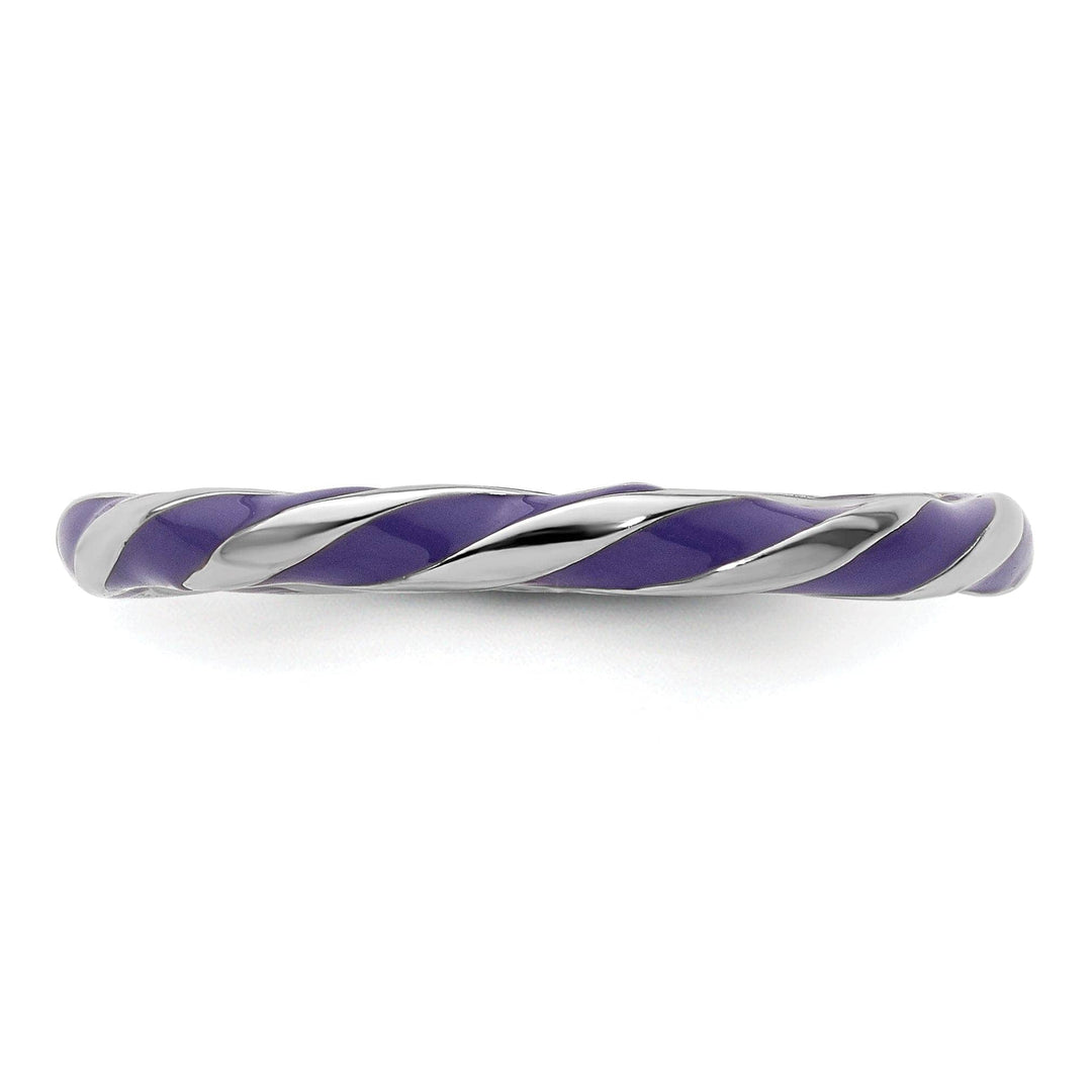 Stackable Expressions Ring Sterling Silver Purple Enameled Stackable Ring