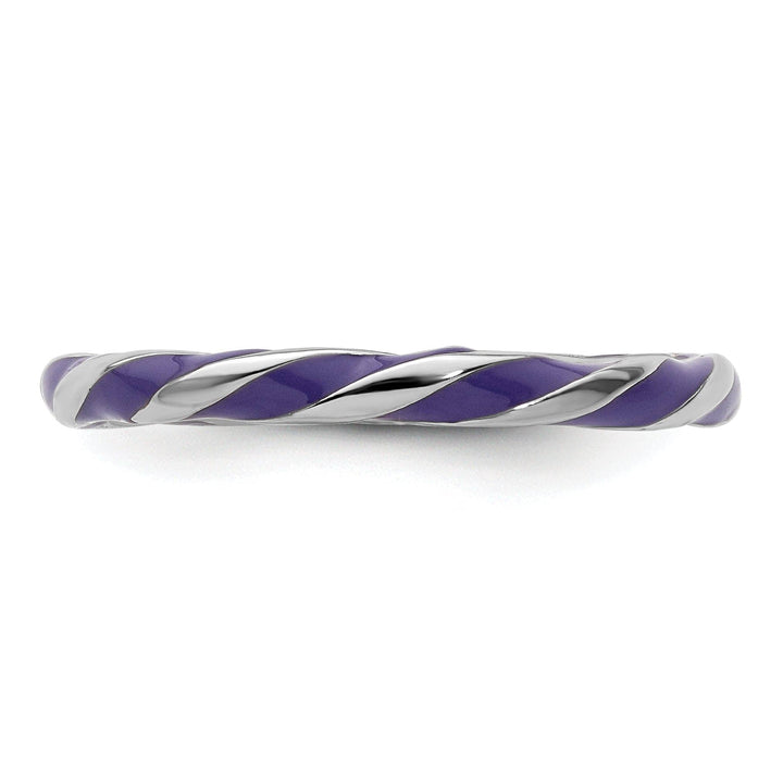 Stackable Expressions Ring Sterling Silver Purple Enameled Stackable Ring