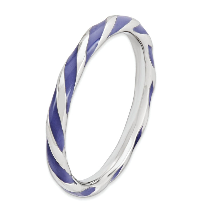 Stackable Expressions Ring Sterling Silver Purple Enameled Stackable Ring