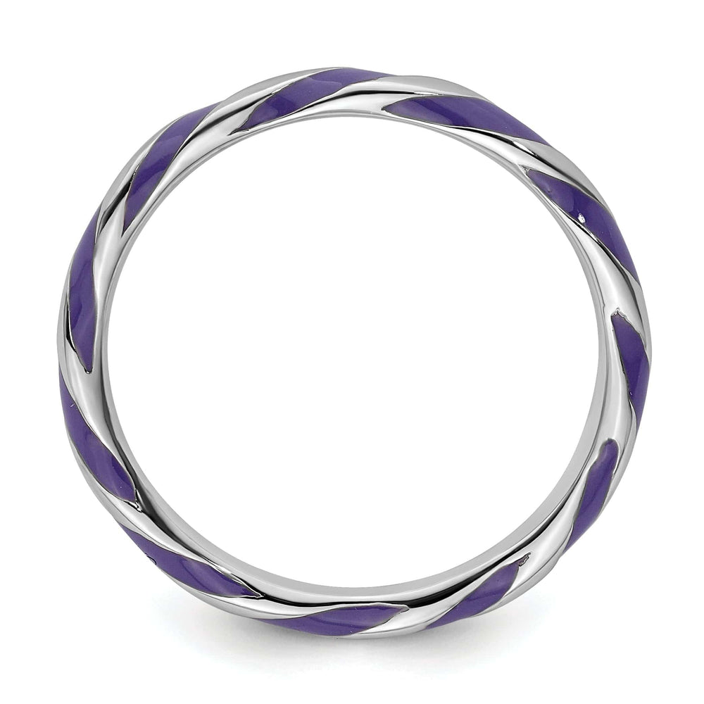 Stackable Expressions Ring Sterling Silver Purple Enameled Stackable Ring