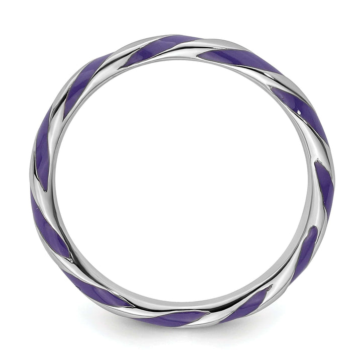 Stackable Expressions Ring Sterling Silver Purple Enameled Stackable Ring