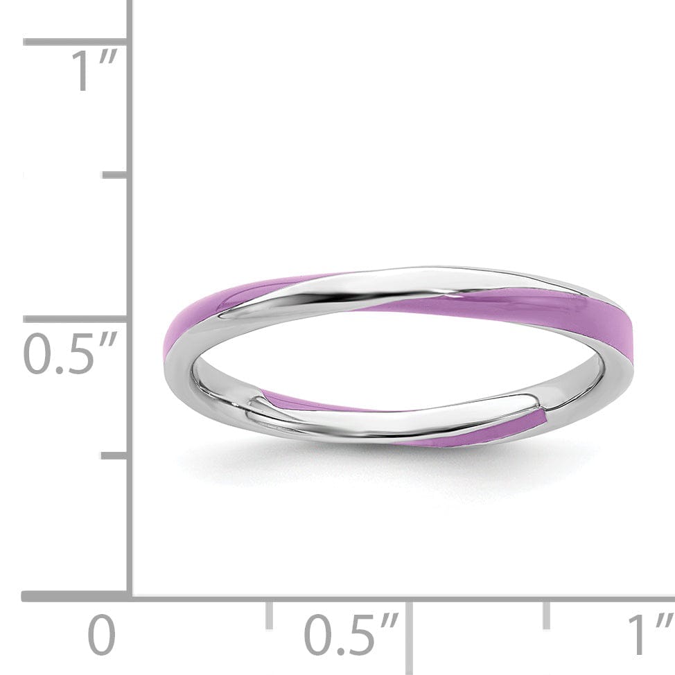 Stackable Expressions Ring Sterling Silver Purple Enameled Stackable Ring