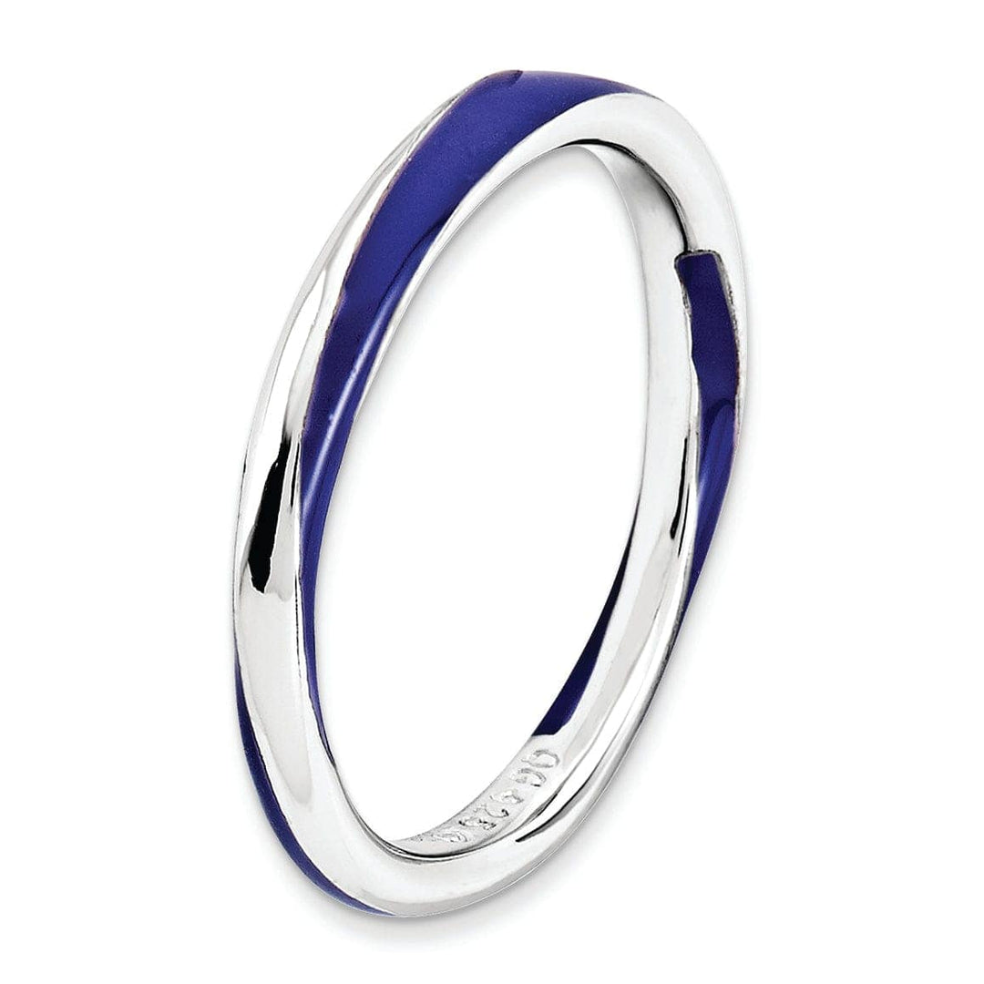 Stackable Expressions Ring Sterling Silver Purple Enameled Stackable Ring