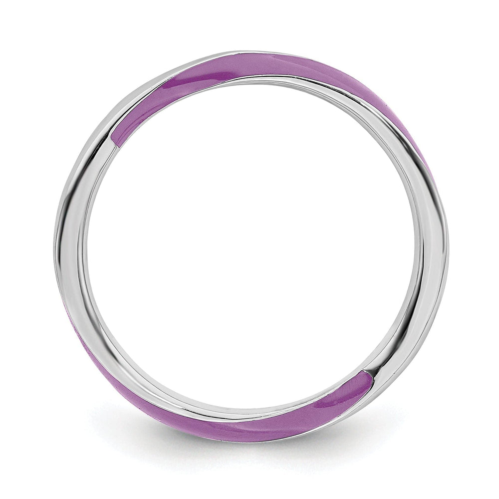 Stackable Expressions Ring Sterling Silver Purple Enameled Stackable Ring