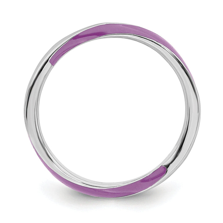 Stackable Expressions Ring Sterling Silver Purple Enameled Stackable Ring