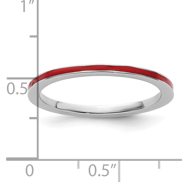 Stackable Expressions Ring Sterling Silver Red Enameled 1.5MM Ring