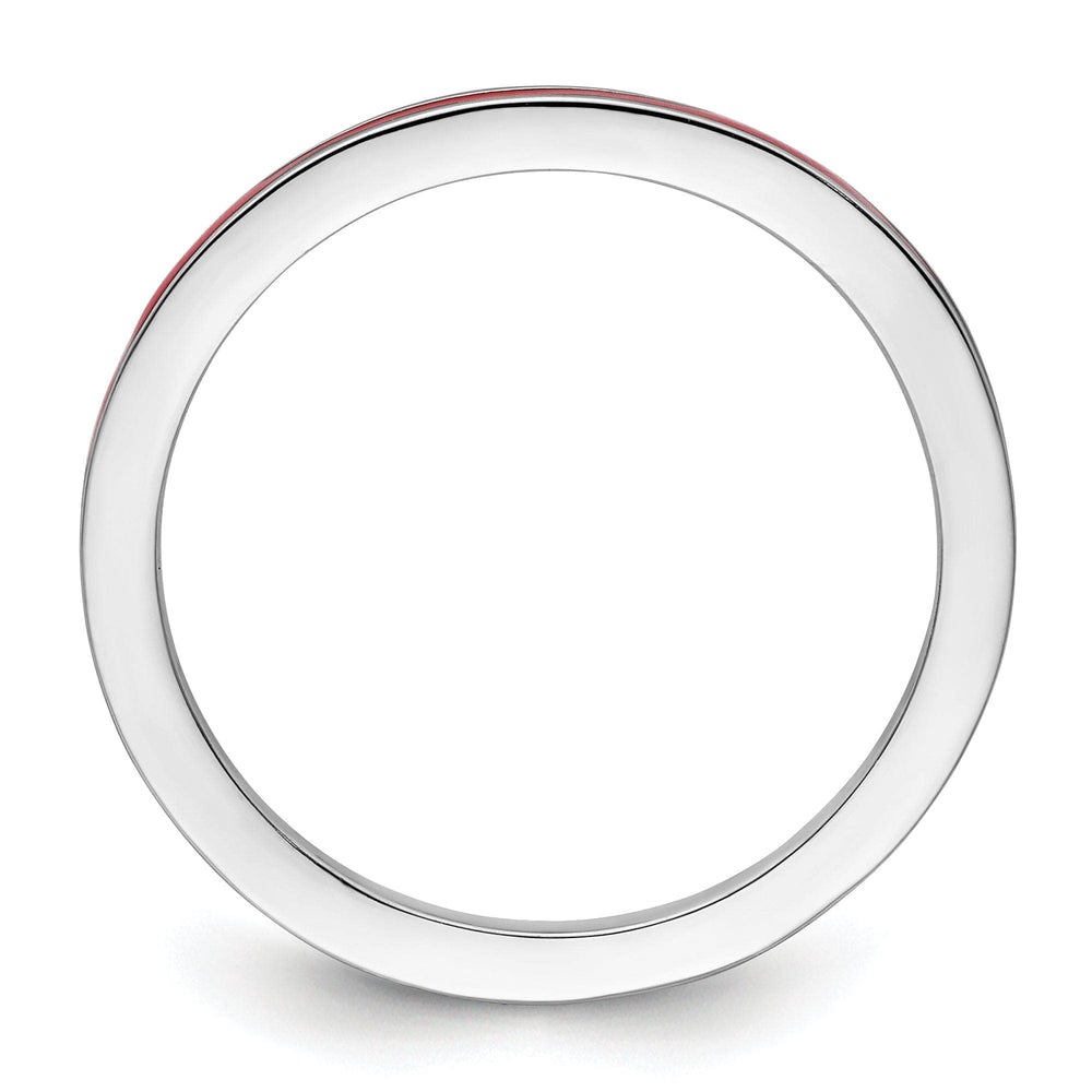 Stackable Expressions Ring Sterling Silver Red Enameled 1.5MM Ring