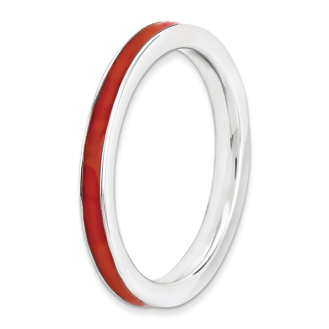 Stackable Expressions Ring Sterling Silver Red Enameled 2.25MM Ring