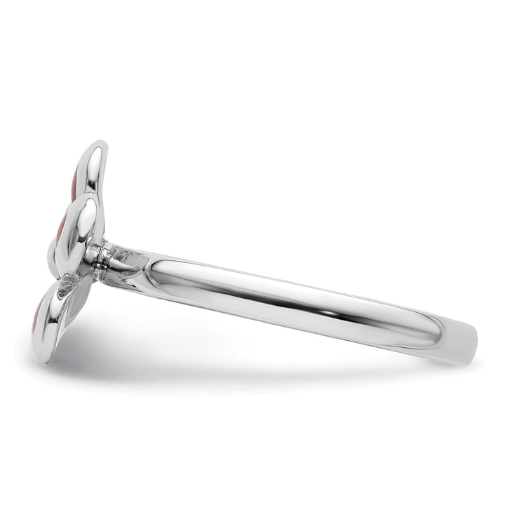 Stackable Expressions Ring Sterling Silver Red Enameled Flower Ring