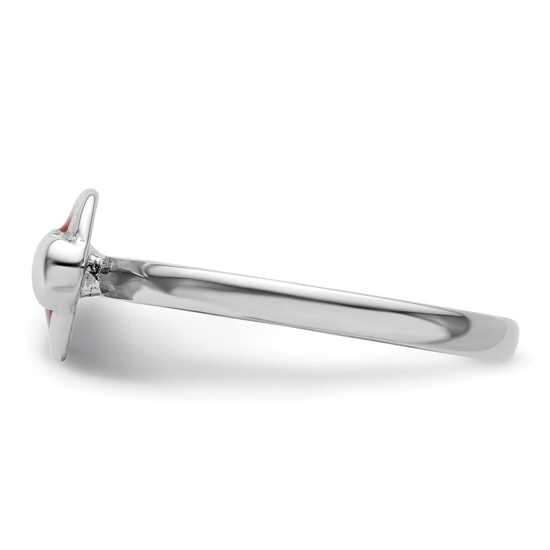 Stackable Expressions Ring Sterling Silver Red Enameled Heart Ring