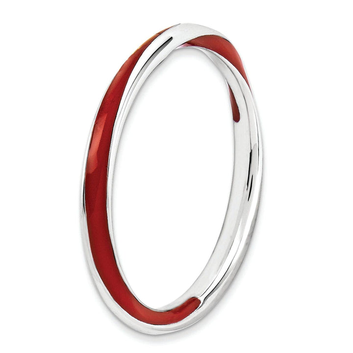 Stackable Expressions Ring Sterling Silver Red Enameled Stackable Ring