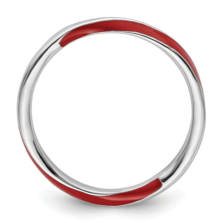 Stackable Expressions Ring Sterling Silver Red Enameled Stackable Ring