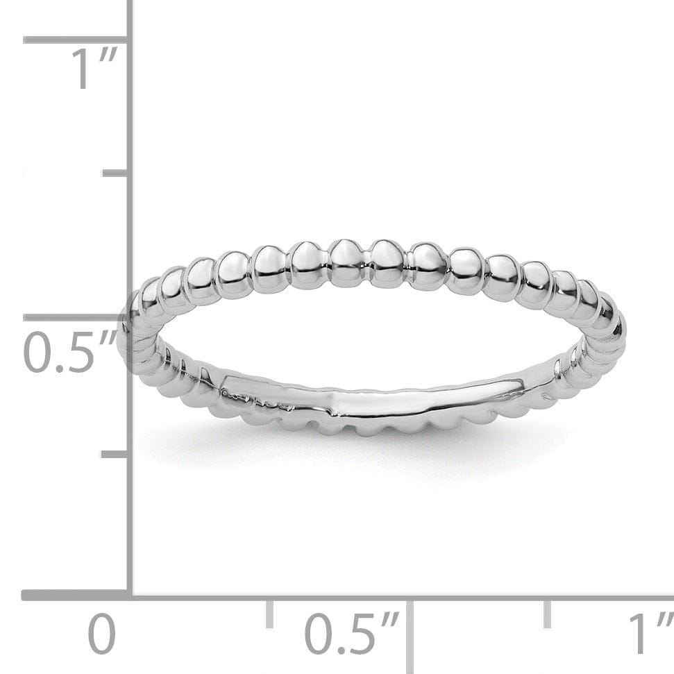 Stackable Expressions Ring Sterling Silver Rhodium Beaded Ring