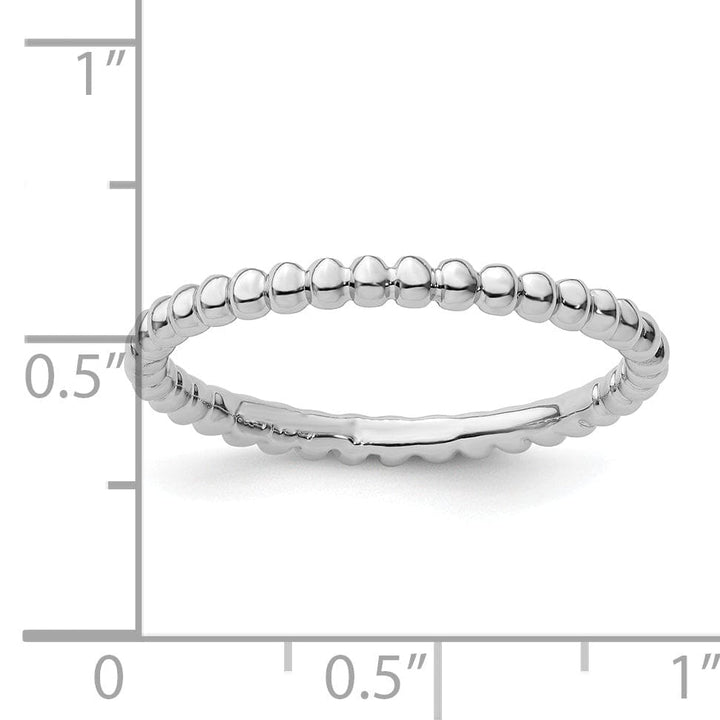 Stackable Expressions Ring Sterling Silver Rhodium Beaded Ring