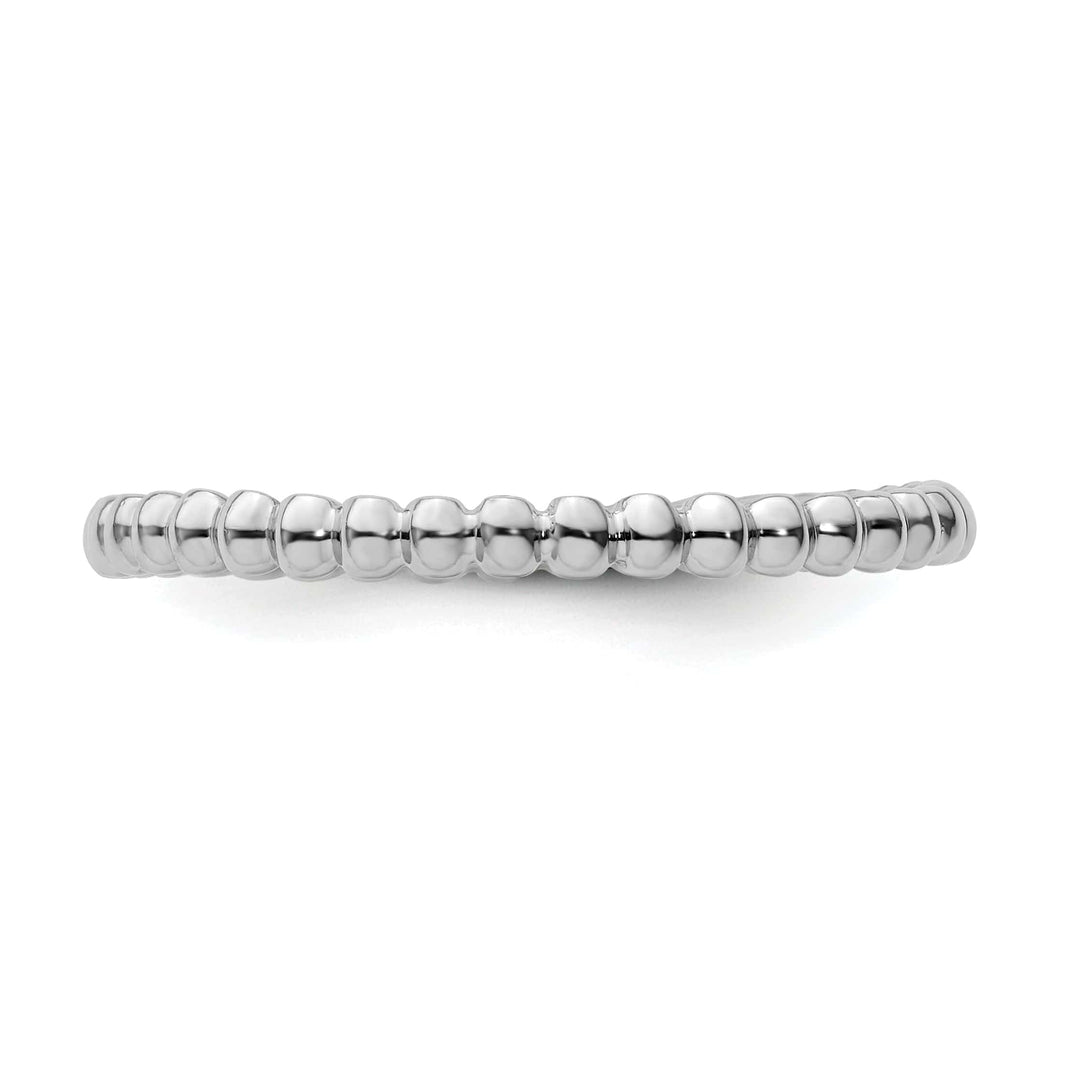 Stackable Expressions Ring Sterling Silver Rhodium Beaded Ring