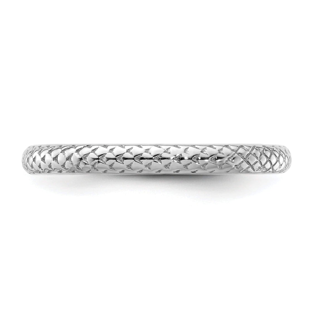 Stackable Expressions Ring Sterling Silver Rhodium Cable Ring